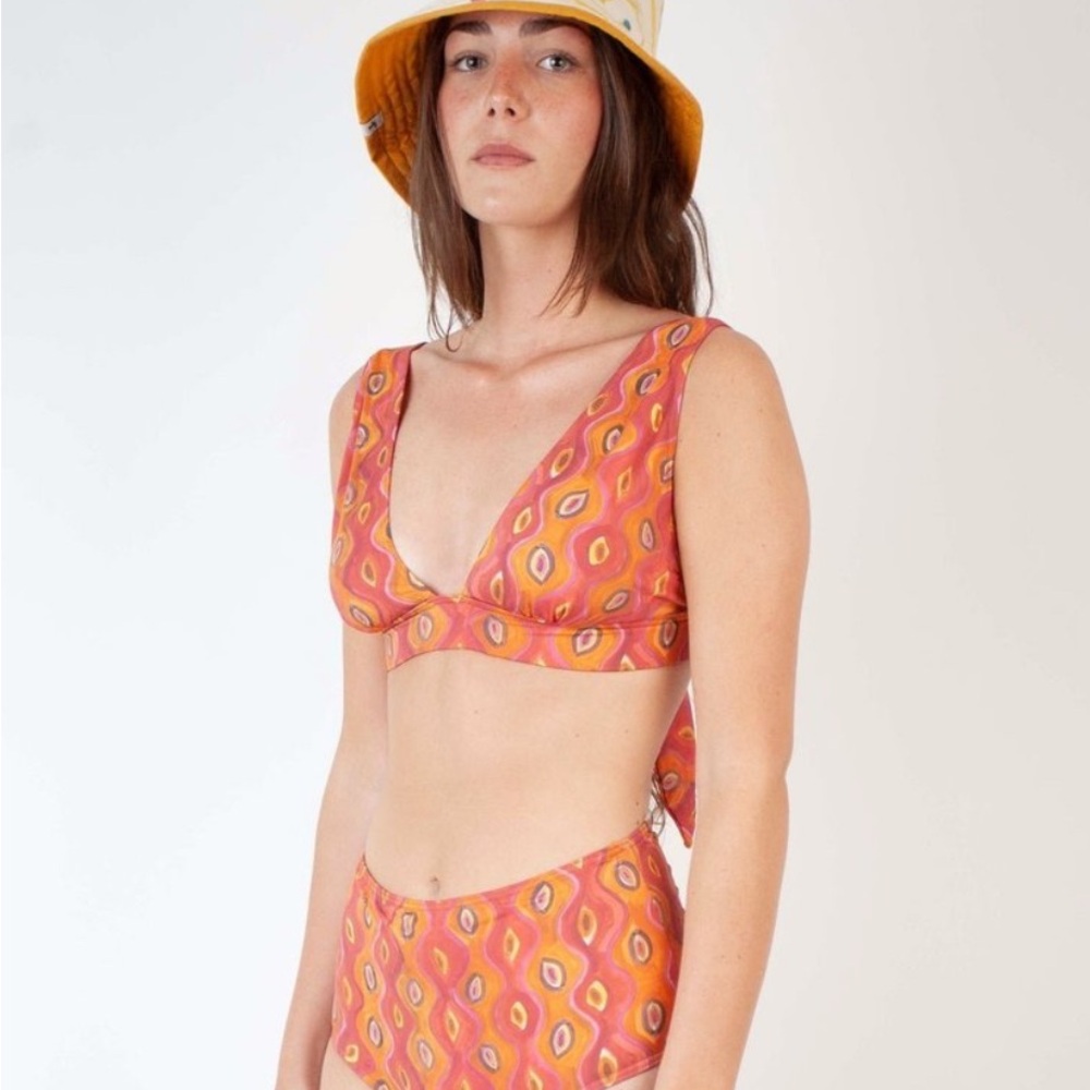 Women's Romualda Bikini in Orange and Brown Pattern